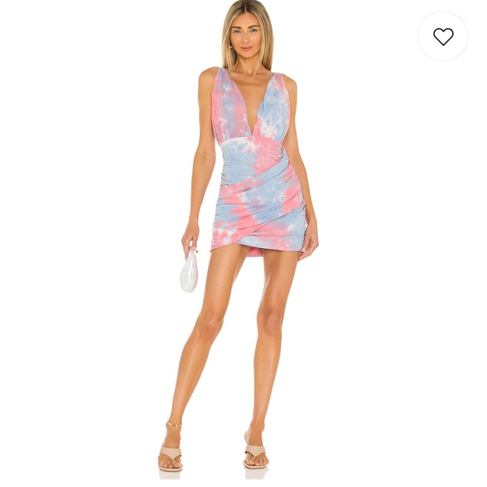 Superdown Blue & Pink Tie Dye Dress